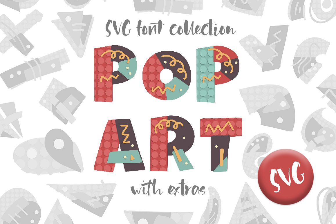 POP ART. SVG font collection. example image 1