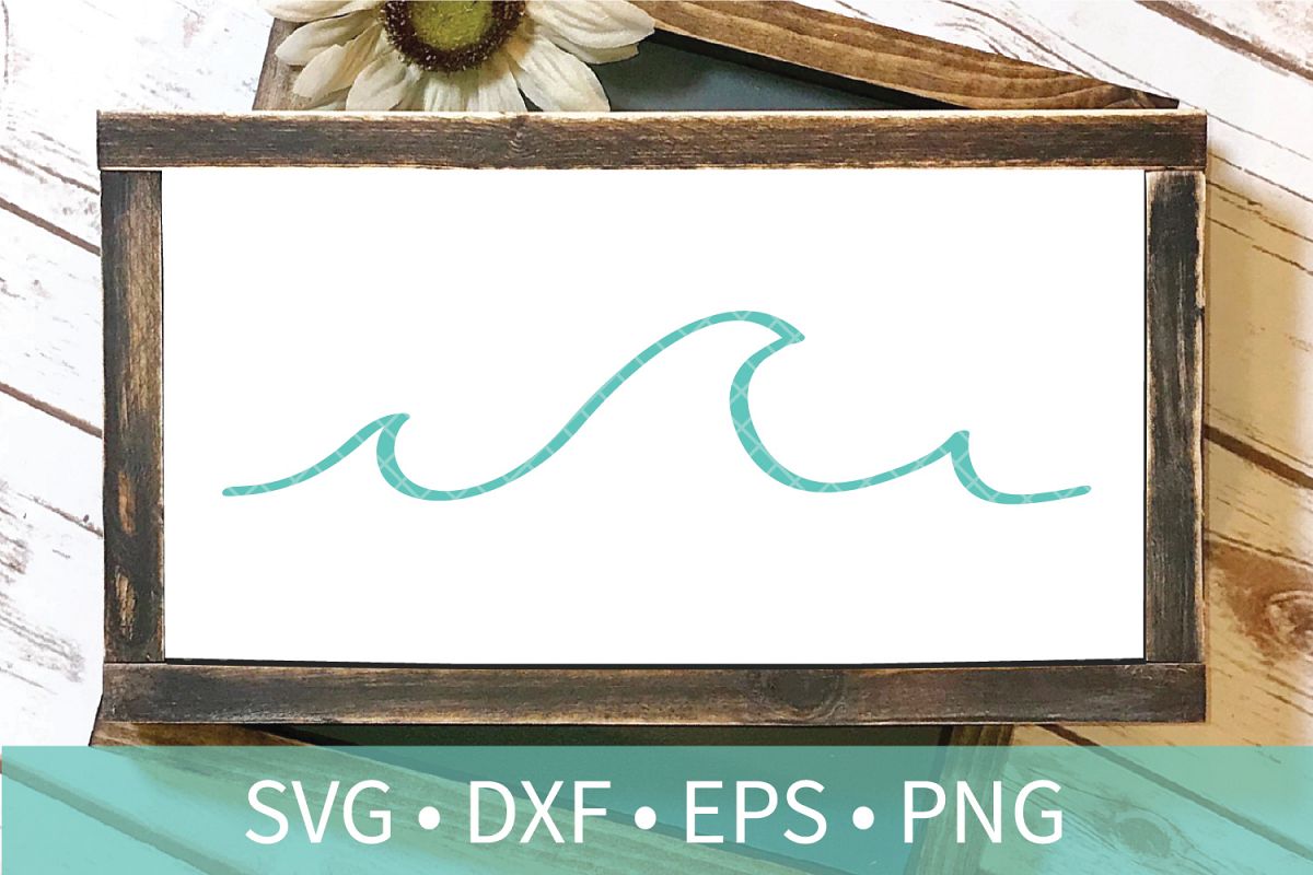 Ocean Wave Line SVG DXF EPS PNG Clipart Cut File