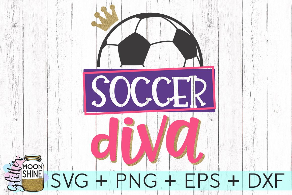 Soccer Diva SVG DXF PNG EPS Cutting Files example image 1