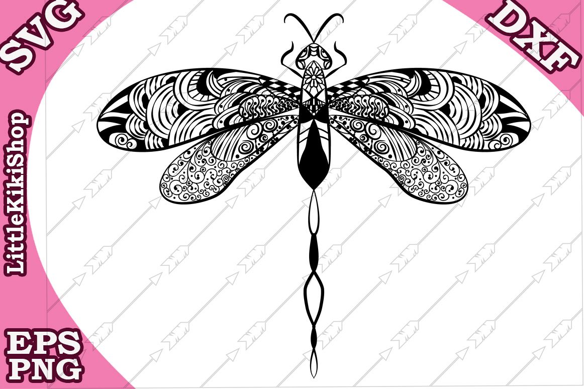 Download Zentangle Dragonfly Svg, Mandala Dragonfly,Zentangle Insect