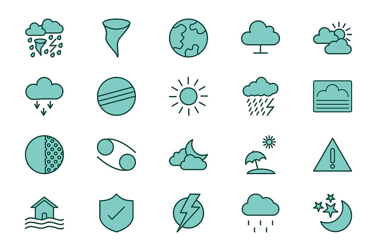 Set Of Weather And Season Icons example image 1