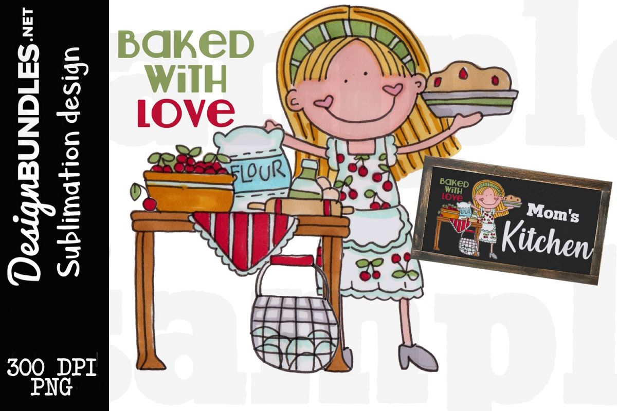 Baked With Love Sublimation Design example image 1