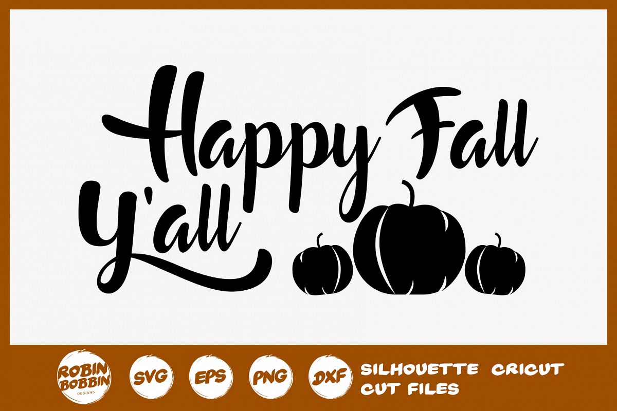 Happy Fall Y'all SVG - Fall Farmhouse Sign SVG example image 1
