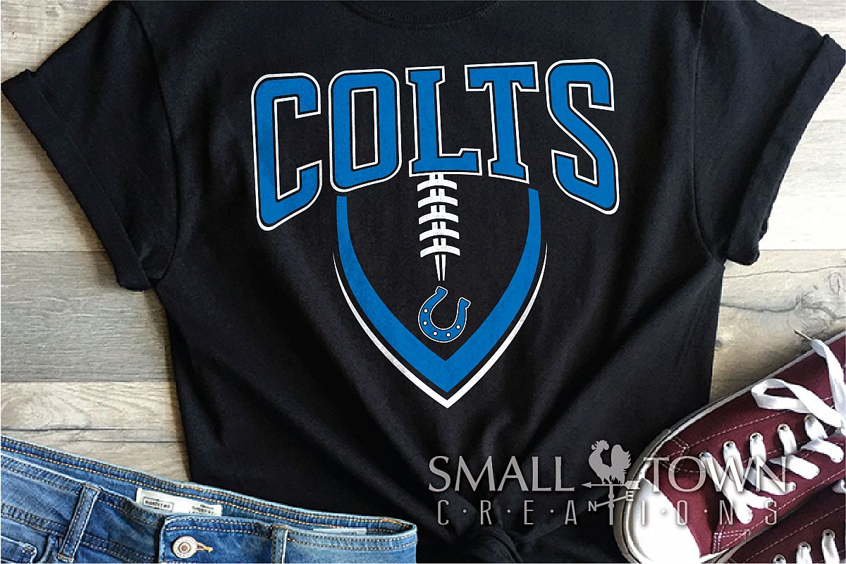 Colt Football, Horseshoe, Colts Team, PRINT, CUT & DESIGN example image 1
