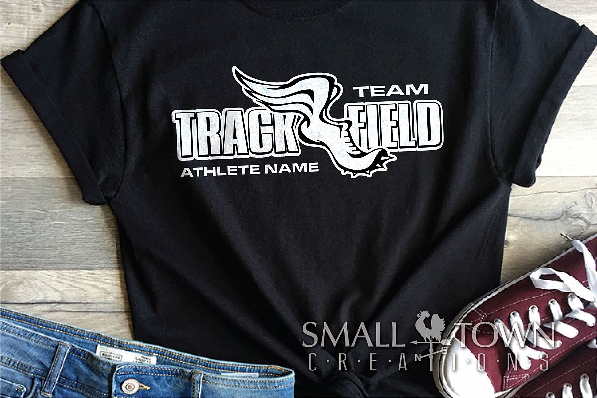 Track and Field, Team logo, Winged shoe, PRINT, CUT & DESIGN example image 1