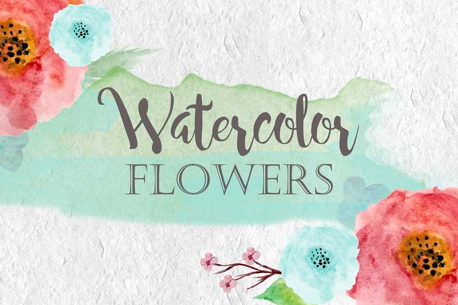Watercolor Summer Flowers example image 1