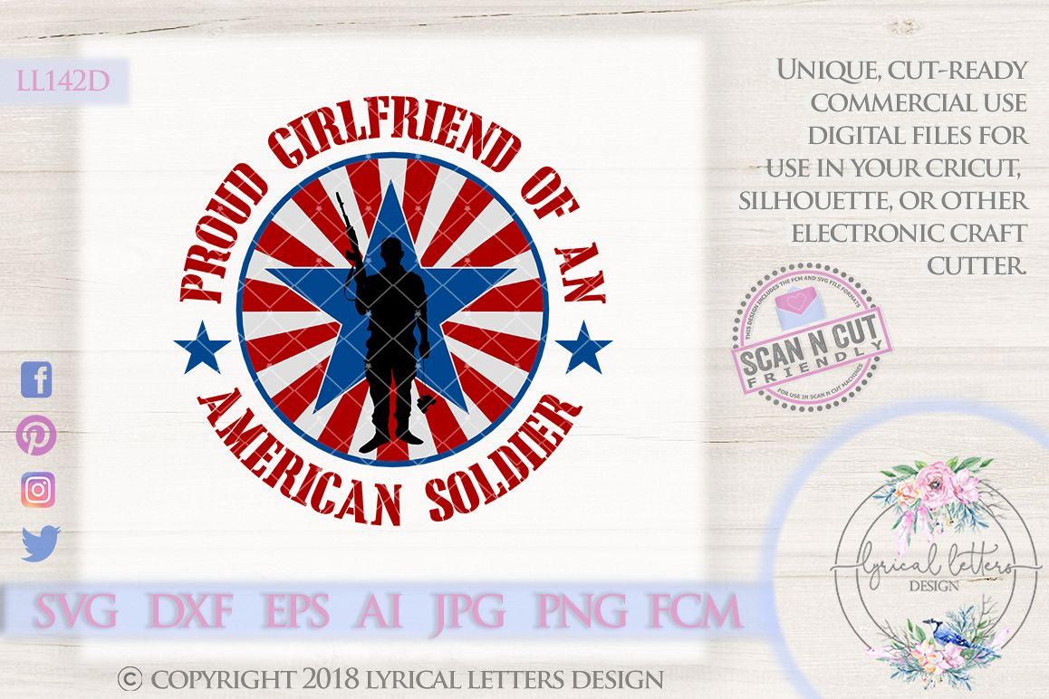 Proud Girlfriend of a Soldier Military SVG Cut File LL142 D example image 1