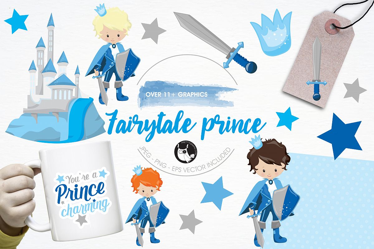 Fairytale prince graphics and illustrations example image 1