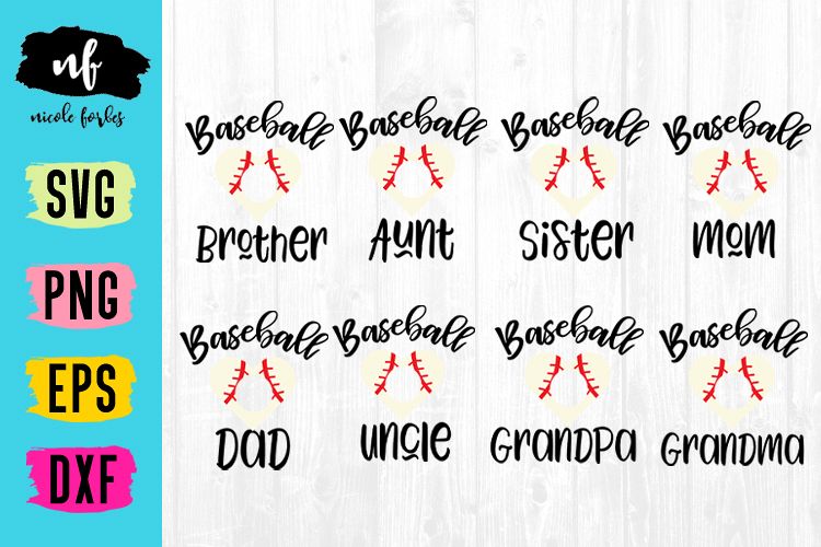 Baseball Family Monogram SVG Bundle example image 1