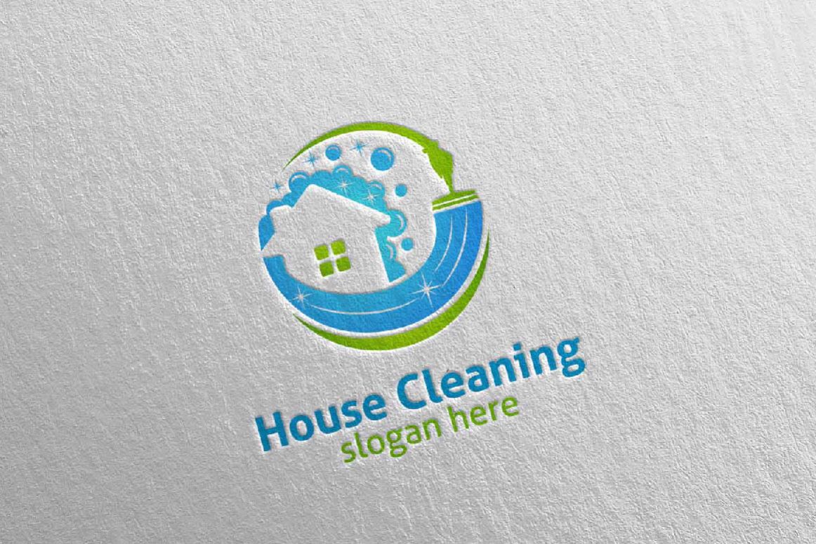 House Cleaning Service Vector Logo