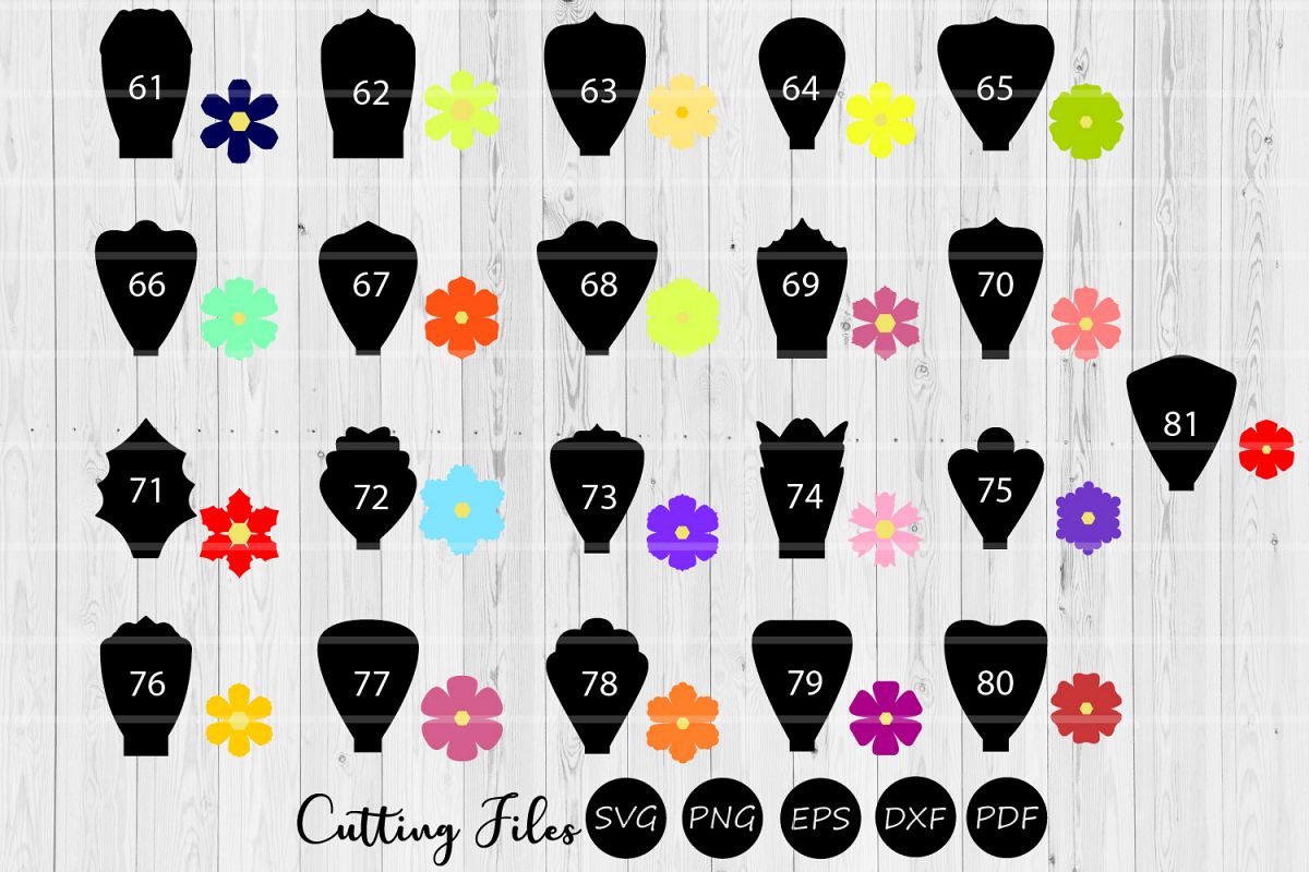 Paper Flowers Templates bundle 60 to 81|A1-40 | DIY projects example image 1