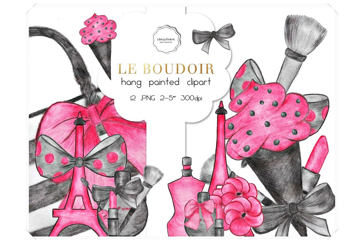 Hand Painted Make Up Clipart example image 1