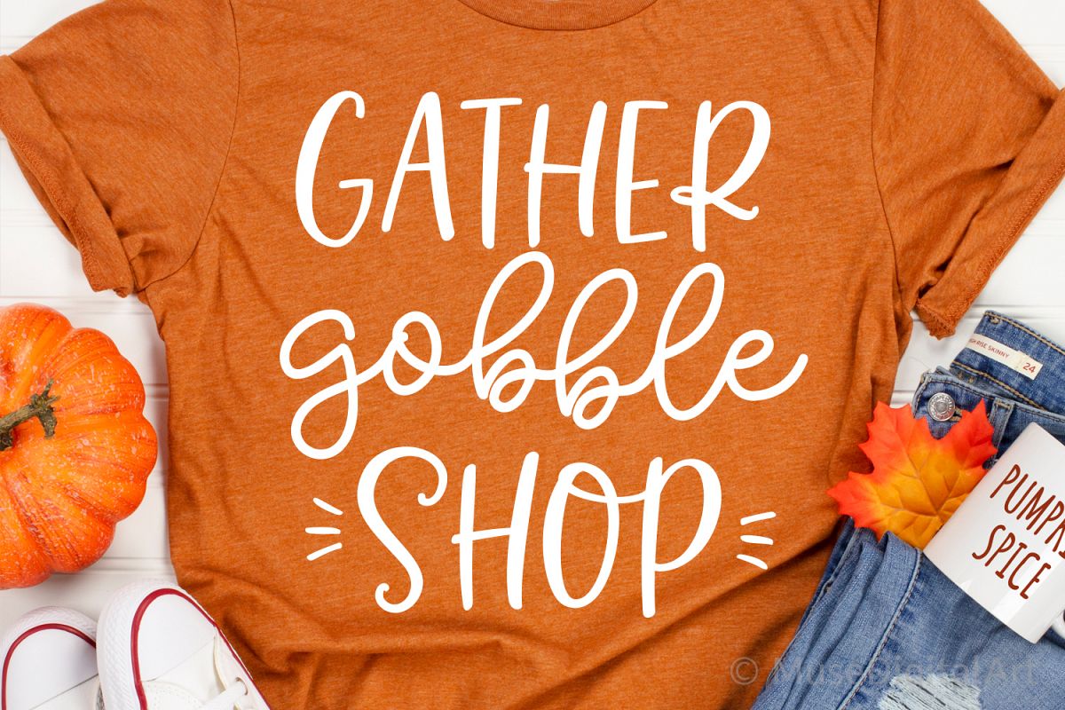 Funny Black Friday Svg, Shopping Svg, Gather Gobble Shop Svg example image 1