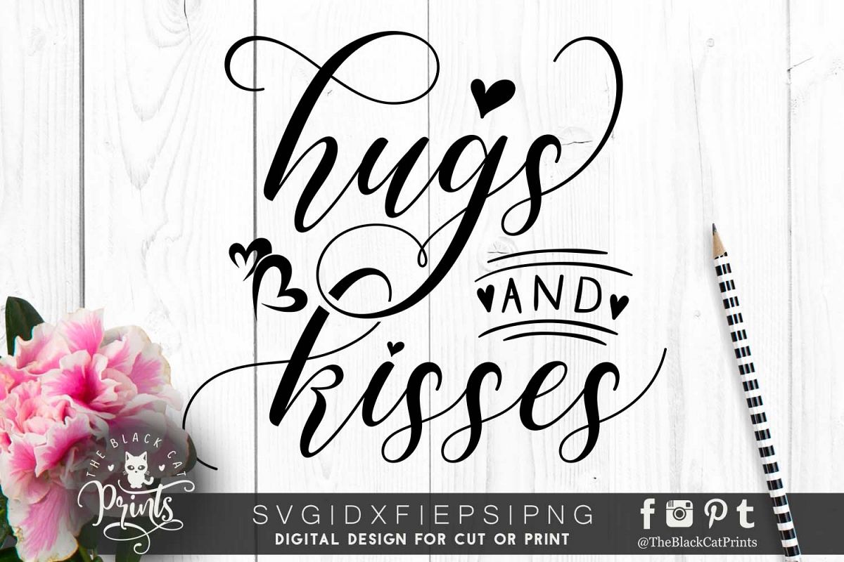 Hugs and kisses SVG DXF PNG EPS example image 1