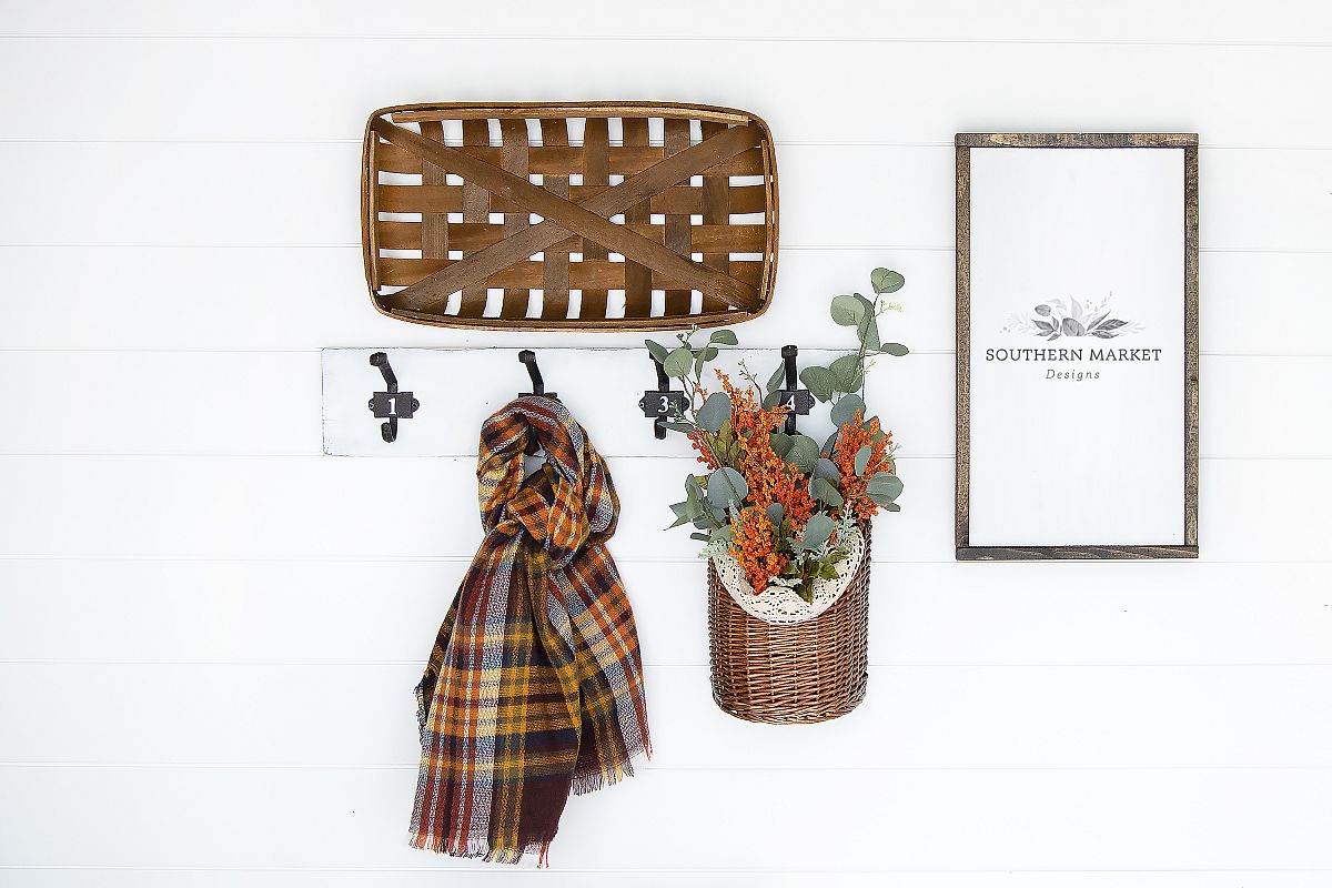 Fall Stained 12x20 Wood Sign Mock Up Stock Photo example image 1
