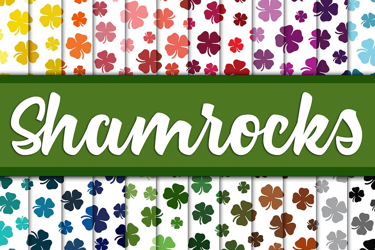 Shamrock Digital Paper - St Patrick's Day Backgrounds example image 1