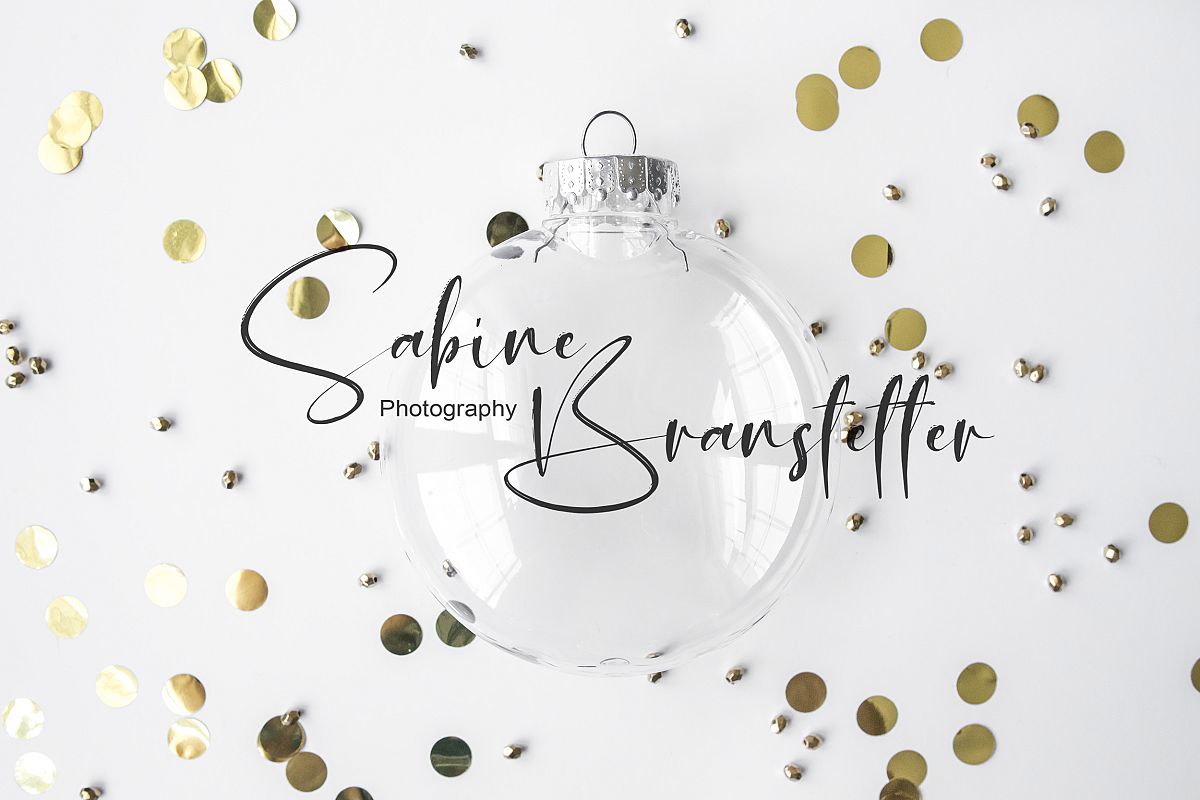 Styled Stock Photography Christmas Disk Ornament Mockup example image 1