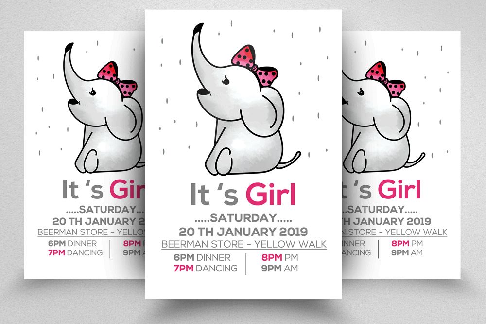 Baby Shower Flyer Template example image 1