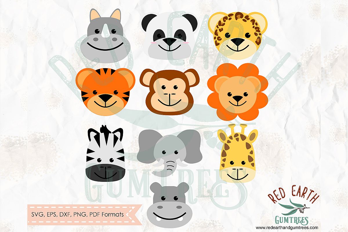 Cute Baby animals safari theme in SVG,DXF,PNG,EPS,PDF format