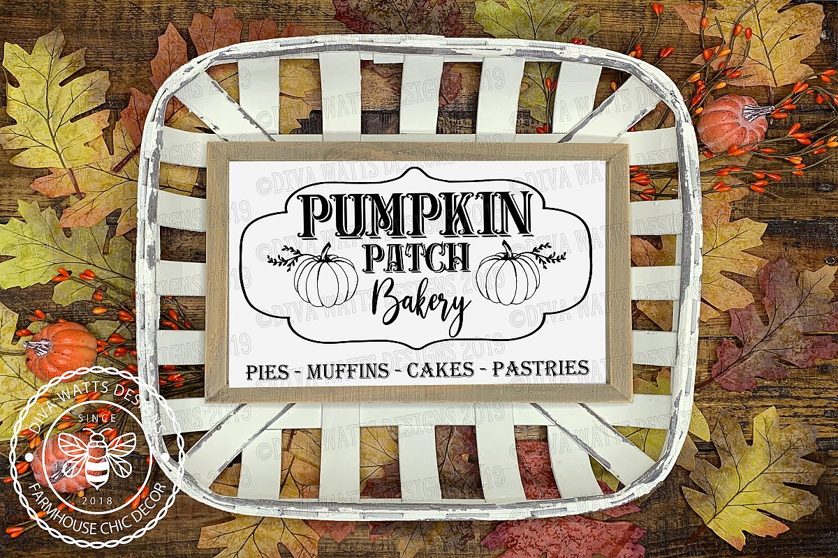 Pumpkin Patch Bakery Fall Sign Cutting File Pies Cookies example image 1