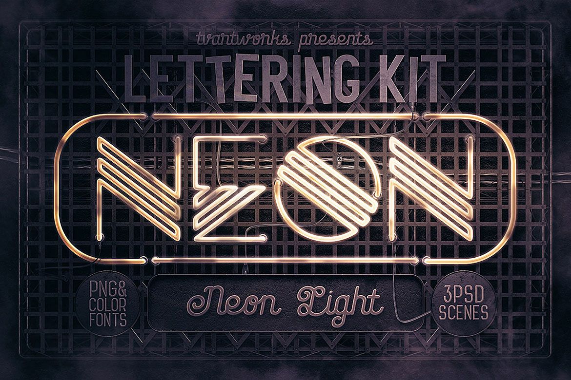 Neon Light Lettering Kit example image 1