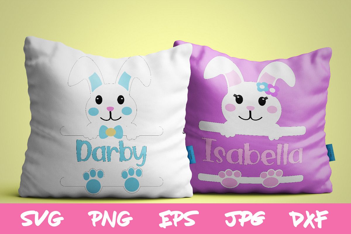 Easter svg, bunny monogram svg file, spring monogram example image 1