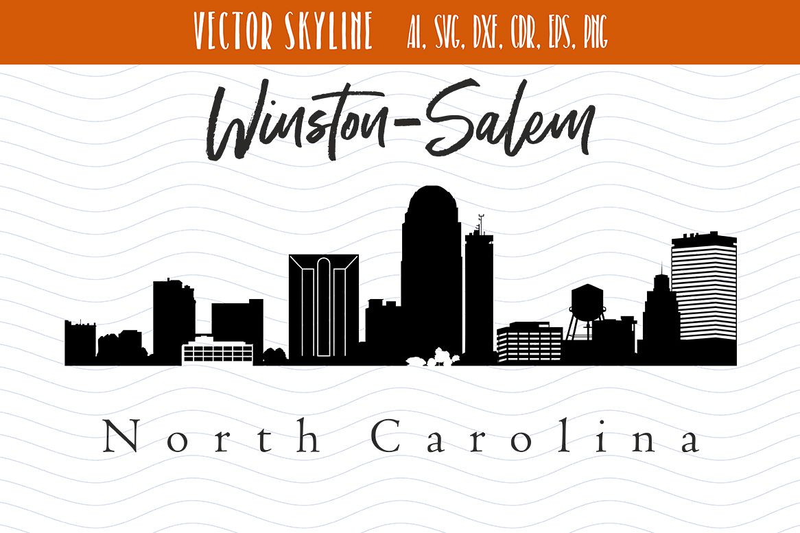 Winston-Salem City Skyline SVG example image 1