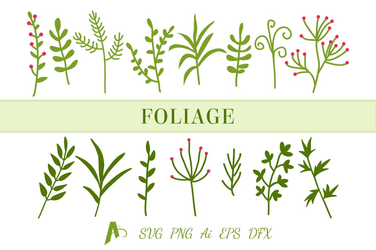 Leaf SVG file, Leaf Bundle, Foliage and Branches SVG. example image 1