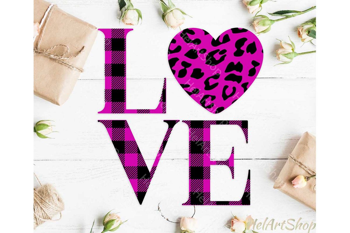 Plaid Heart svg, Valentine svg, Valentines day svg, Love example image 1