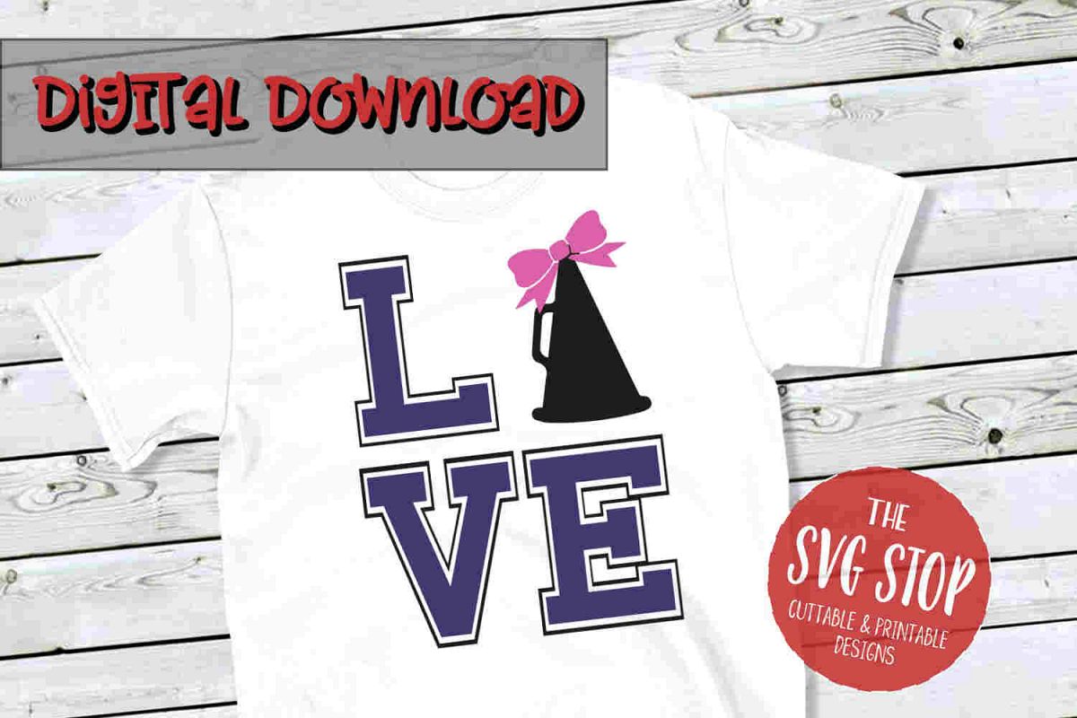Love Cheer Bow -SVG, PNG, DXF example image 1