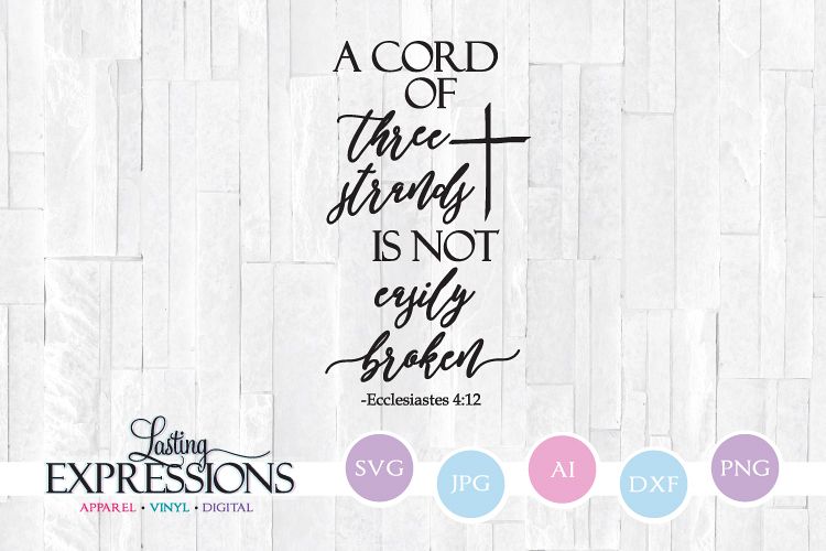 A cord of three strands // Cross Clipart // SVG Quote Design