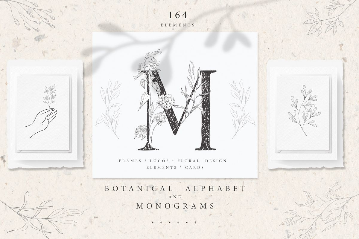 Botanical Alphabet and Monograms. example image 1