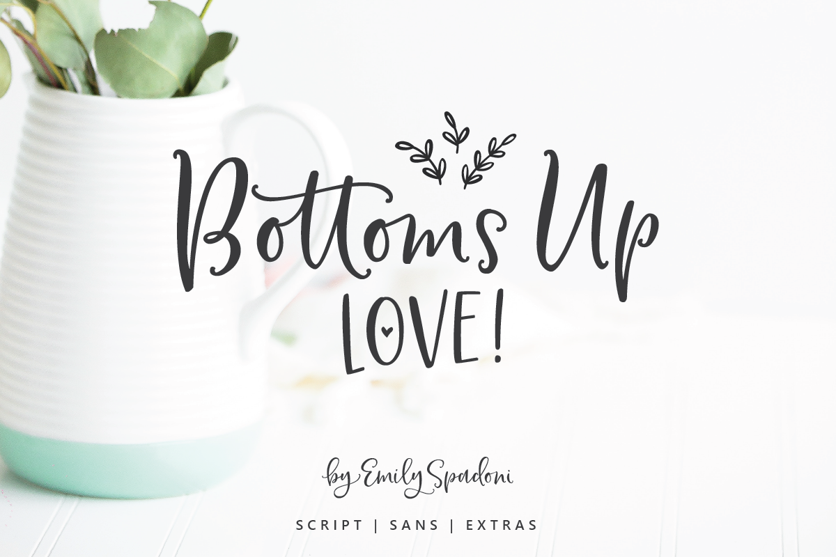 Bottoms Up Love Font Duo & Extras example image 1
