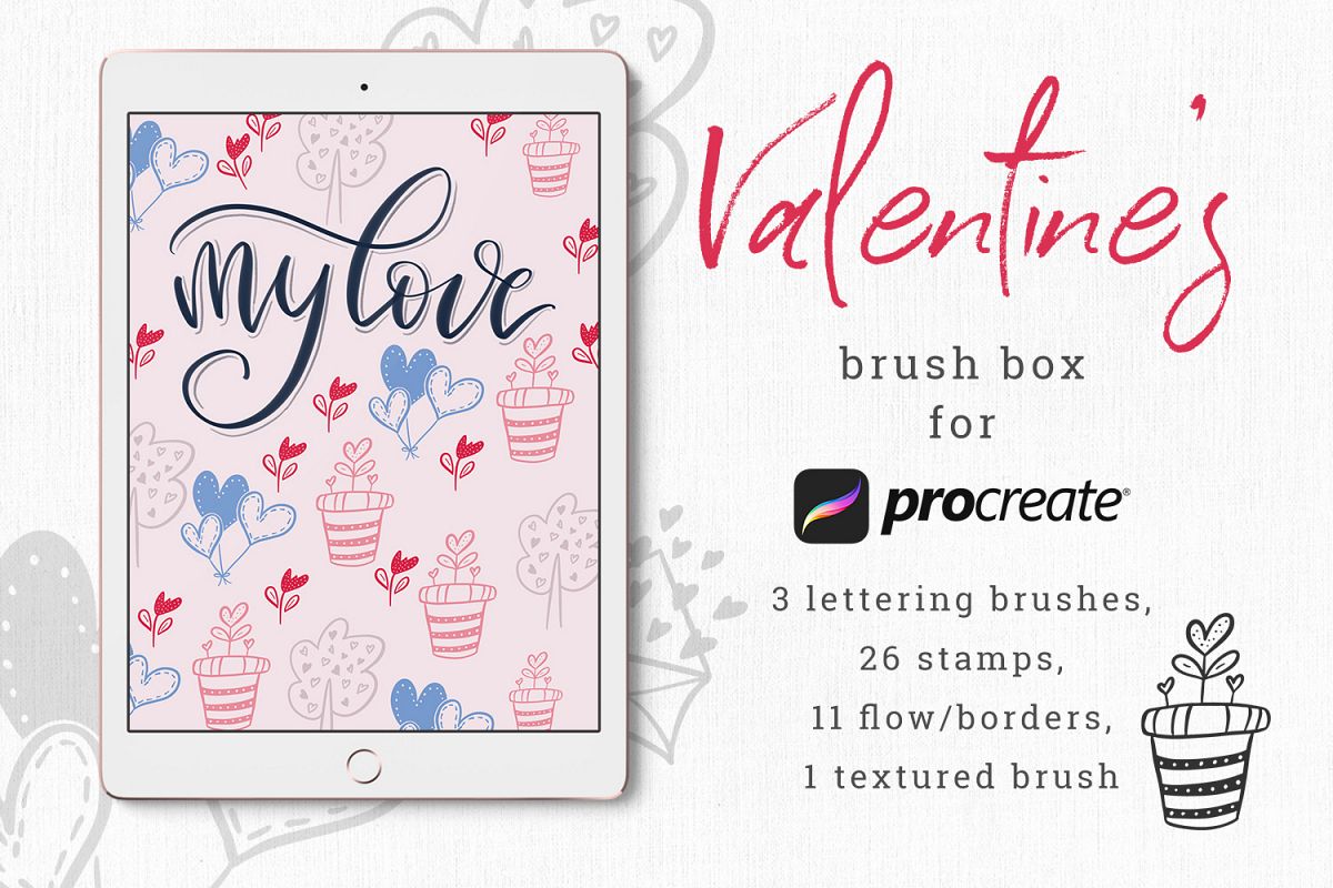 Valentine's brush box for Procreate example image 1