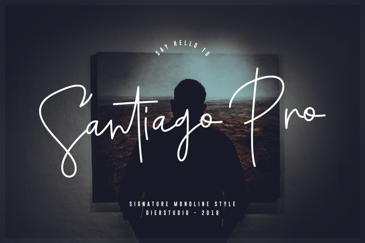 Santiago Pro - Signature Monoline / FREE 10 LOGO example image 1