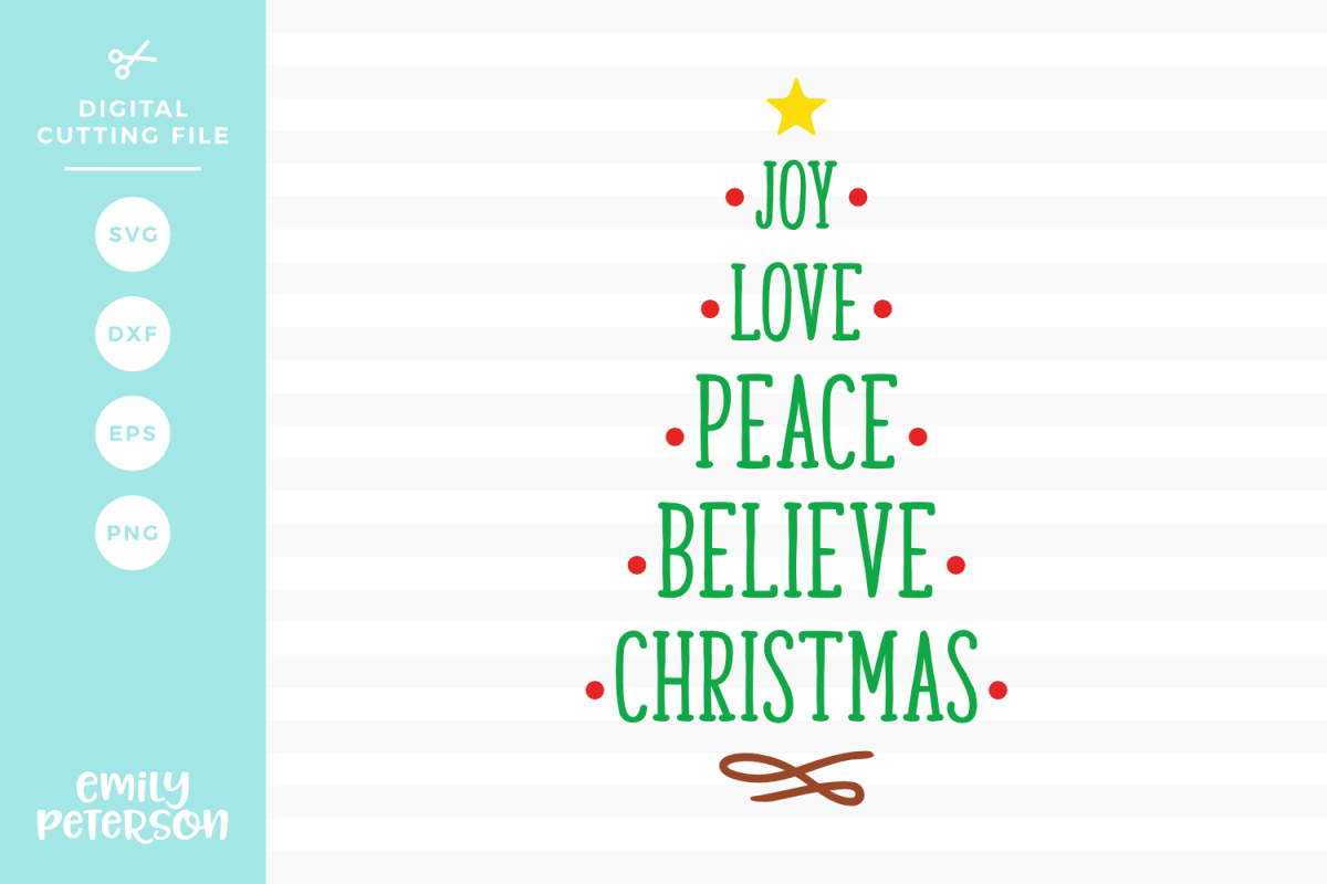 Christmas Tree Word Art SVG DXF EPS PNG example image 1