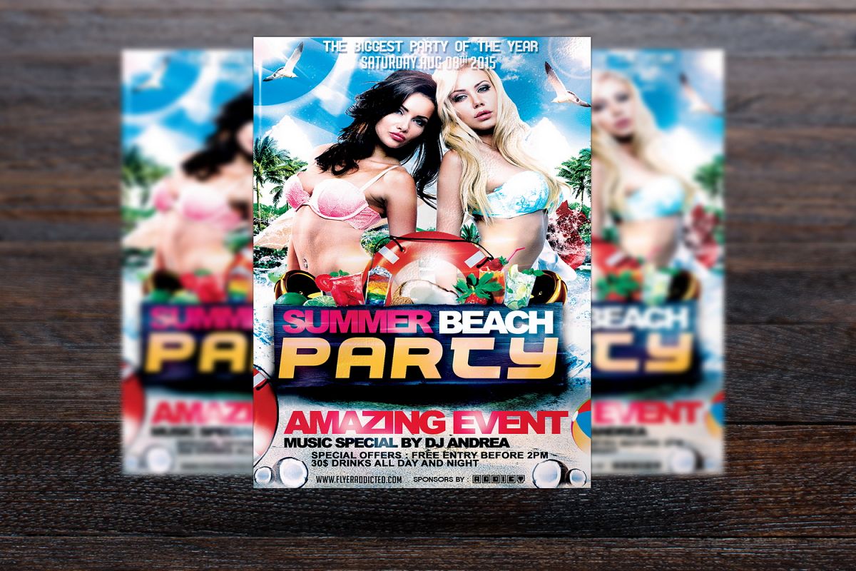Summer Beach Party Flyer example image 1