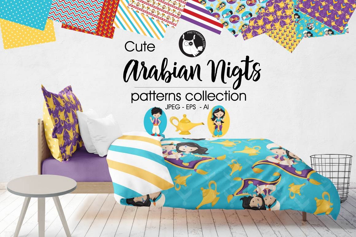 ARABIAN-NIGHTS, digital papers example image 1