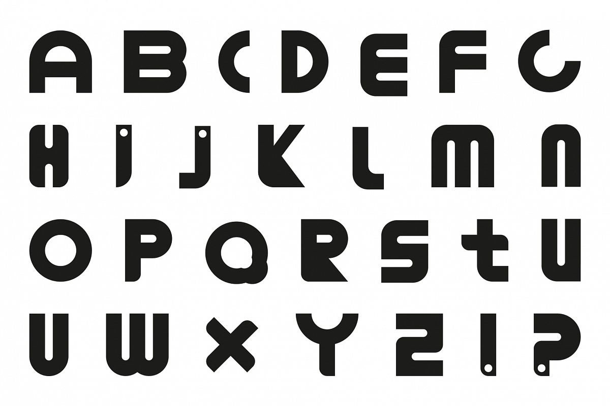 Alphabet set. Minimalist b&w font. example image 1