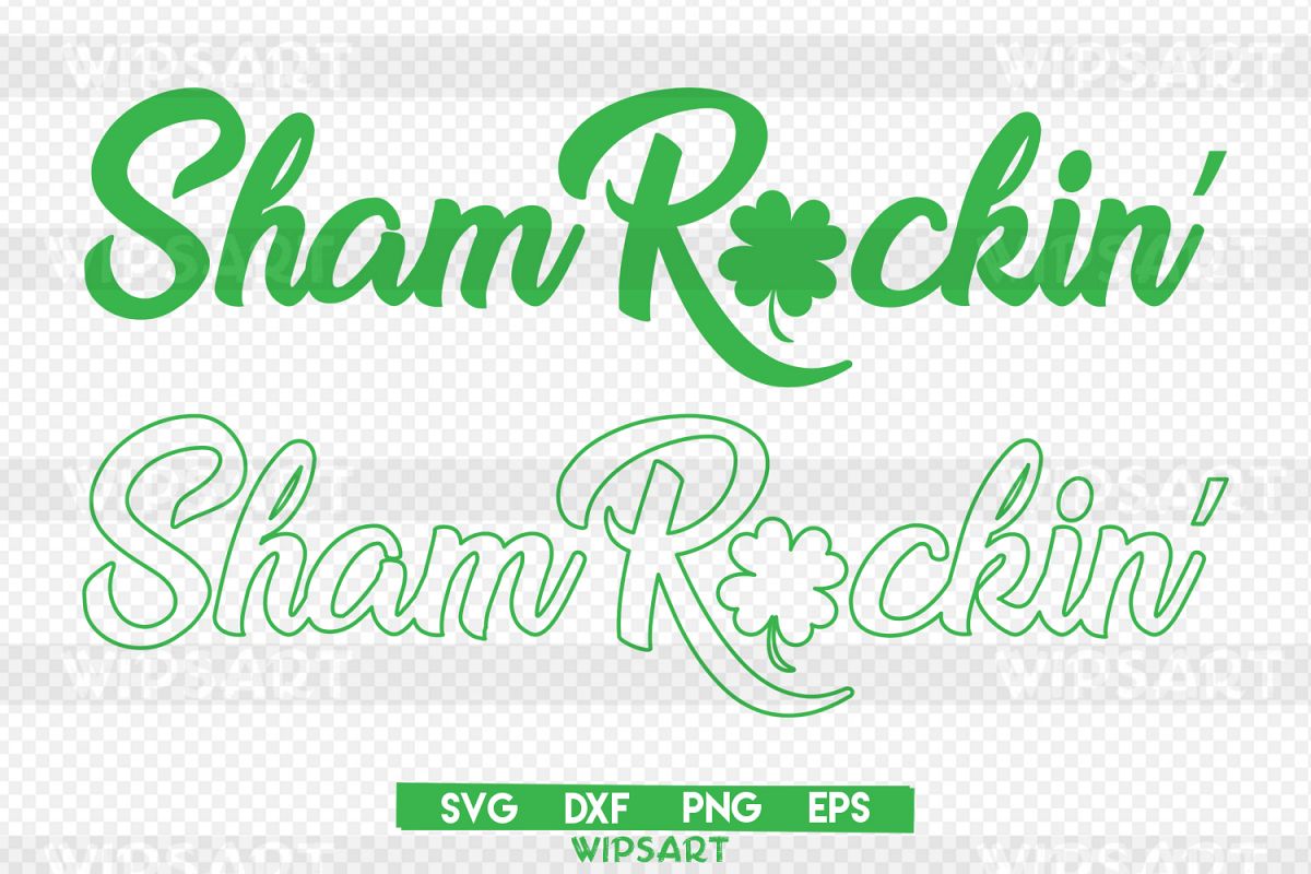 SALE! Sham rockin svg, saint patricks day svg, shamrock svg example image 1