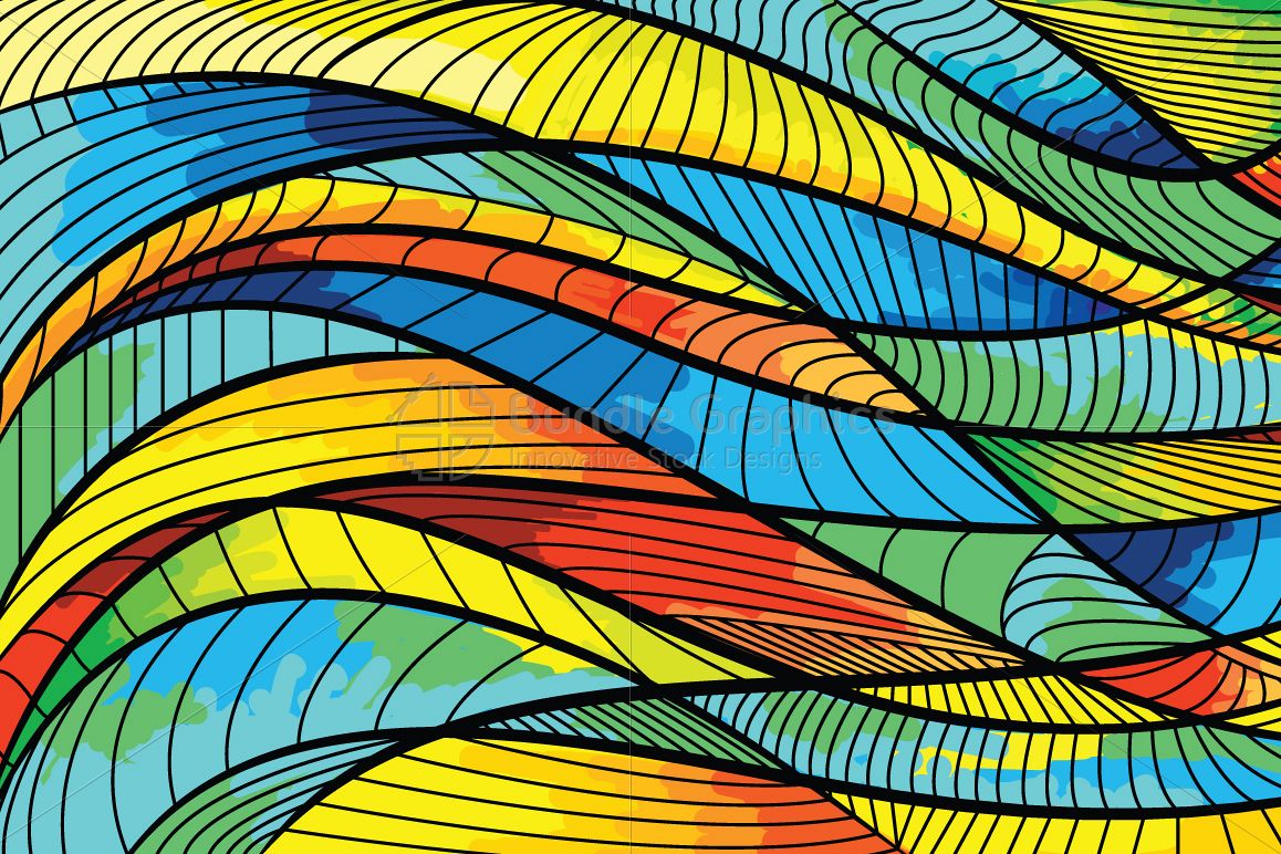 Linear Waves Vector Graphic Background example image 1