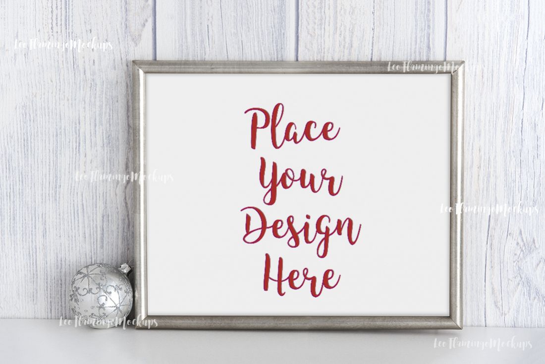 Metalic Frame horizontal Xmas mockup 8x10 example image 1