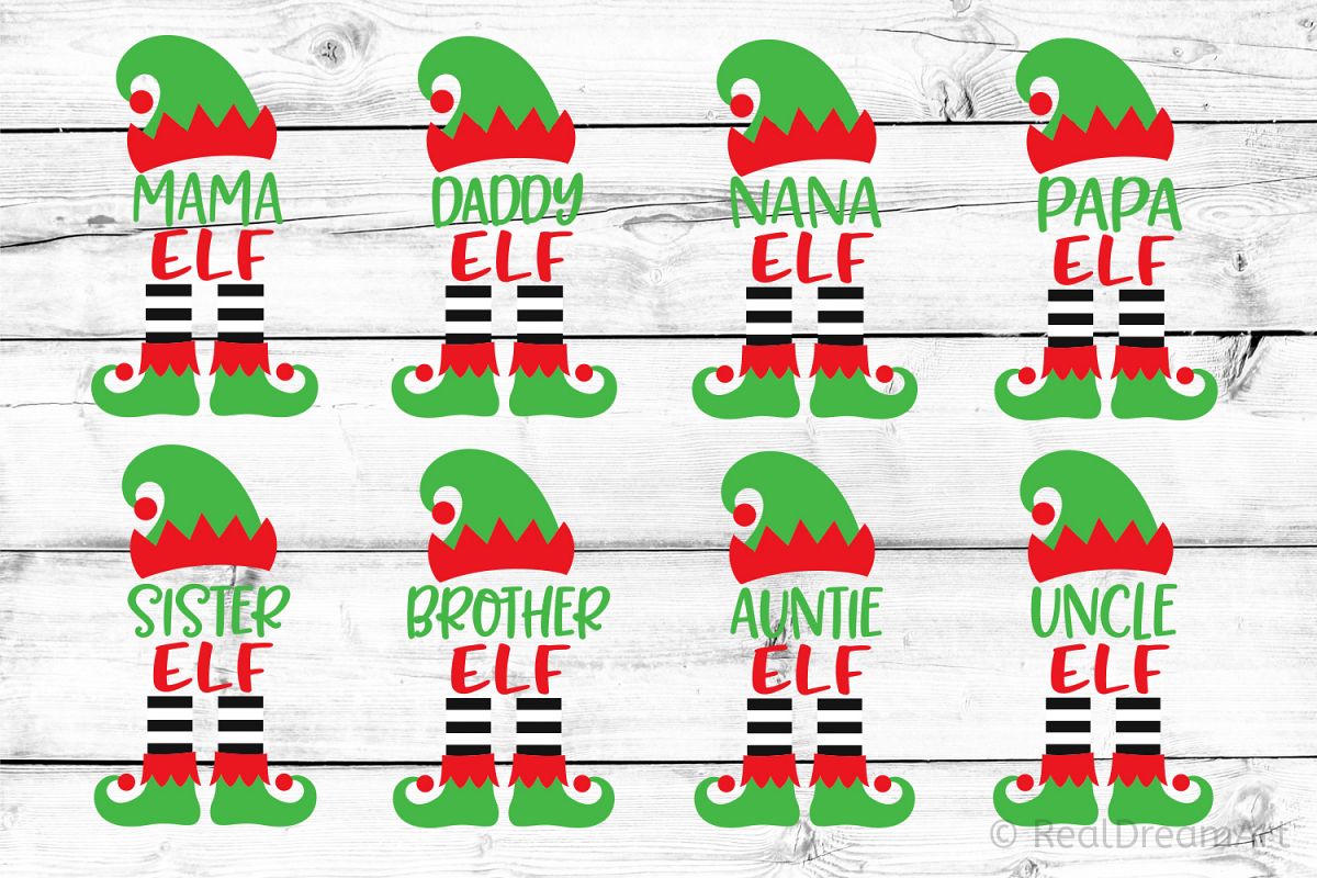 Elf Family Bundle SVG, DXF, PNG, EPS example image 1