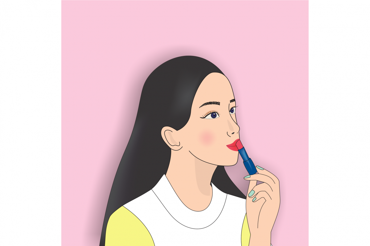 Make up girl vector(eps) example image 1