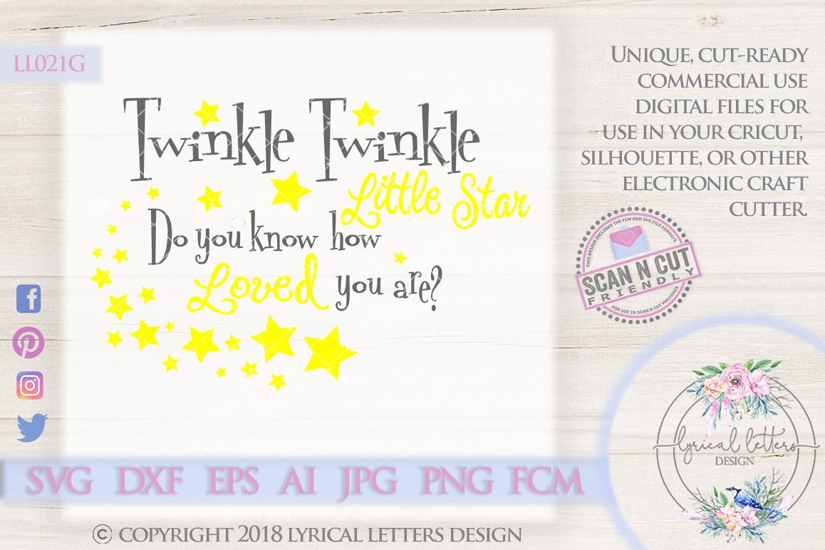 Twinkle Twinkle Loved You are SVG Cut File LL021G example image 1