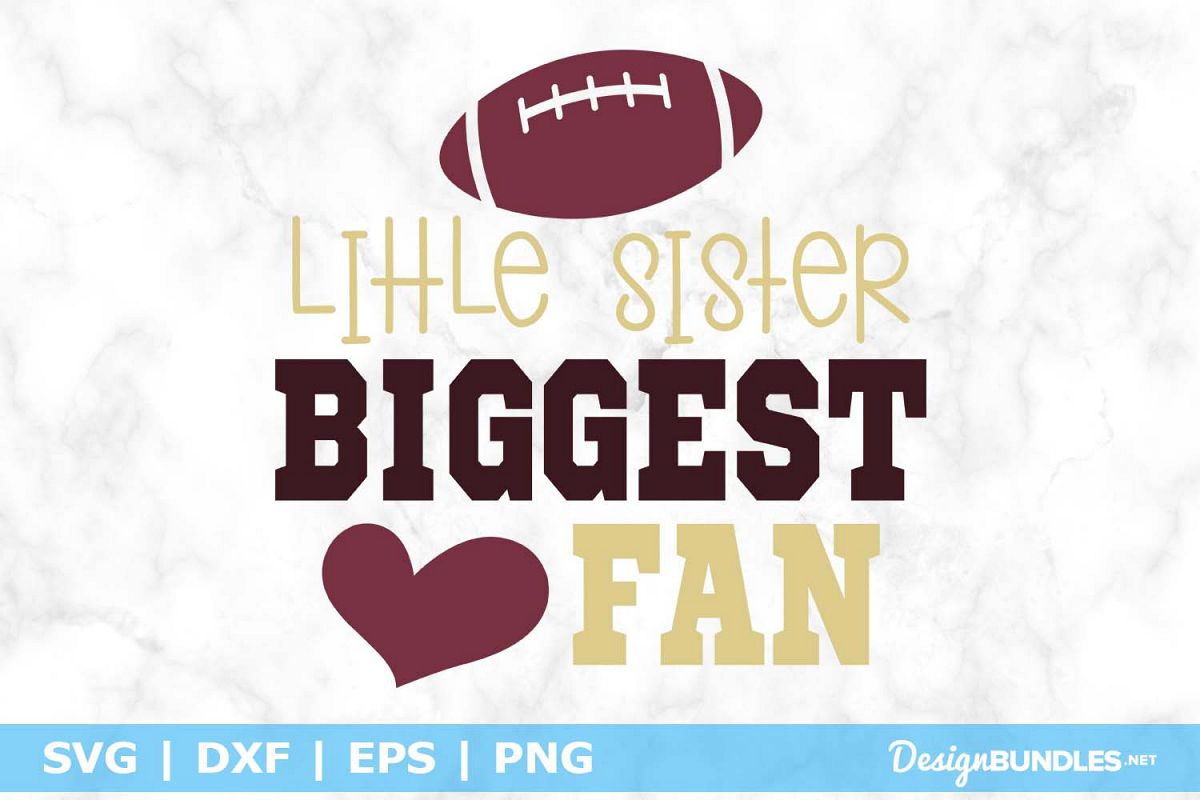 Little Sister Biggest Fan SVG File example image 1