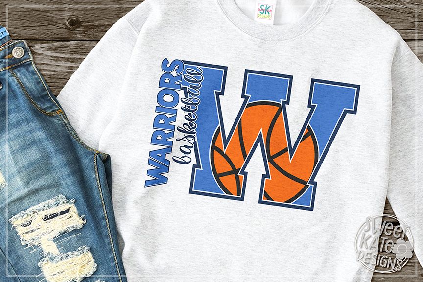 W Warriors Basketball SVG DXF EPS PNG JPG example image 1