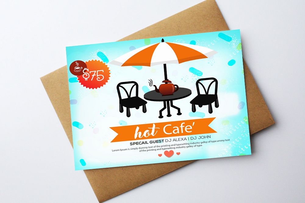 Hot Cafe Shop Card Template example image 1