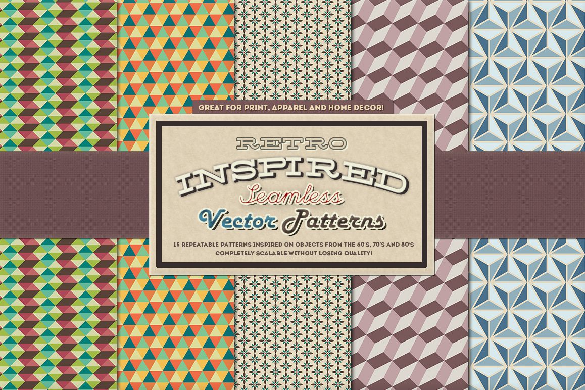 Retro Inspired Vector Patterns example image 1
