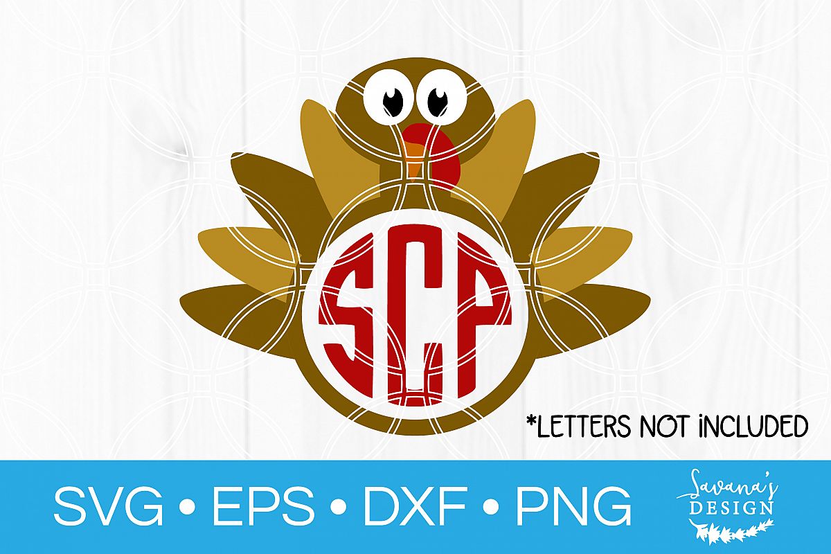 Thanksgiving Turkey Monogram SVG Thanksgiving Monogram SVG example image 1